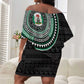 Nigeria African Tribal Pattern Off Shoulder Short Dress Chest Arm Tattoo