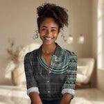 Nigeria African Tribal Pattern Women Casual Shirt Chest Arm Tattoo