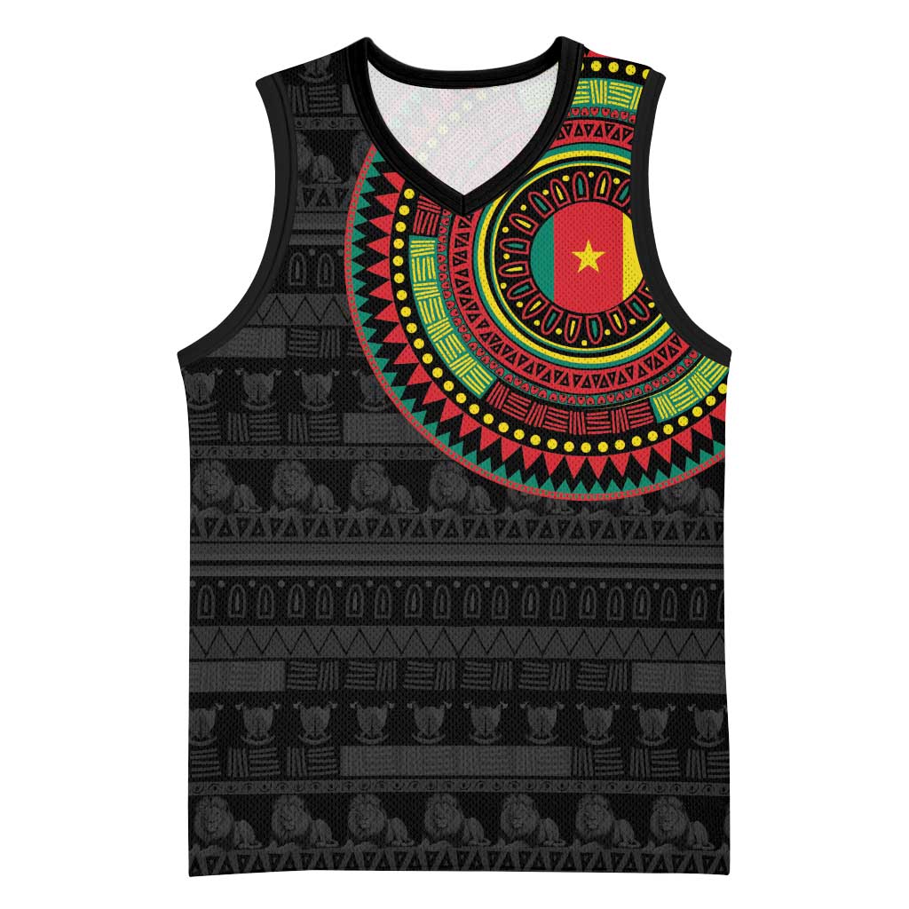 Cameroon African Tribal Pattern Basketball Jersey Chest Arm Tattoo LT15