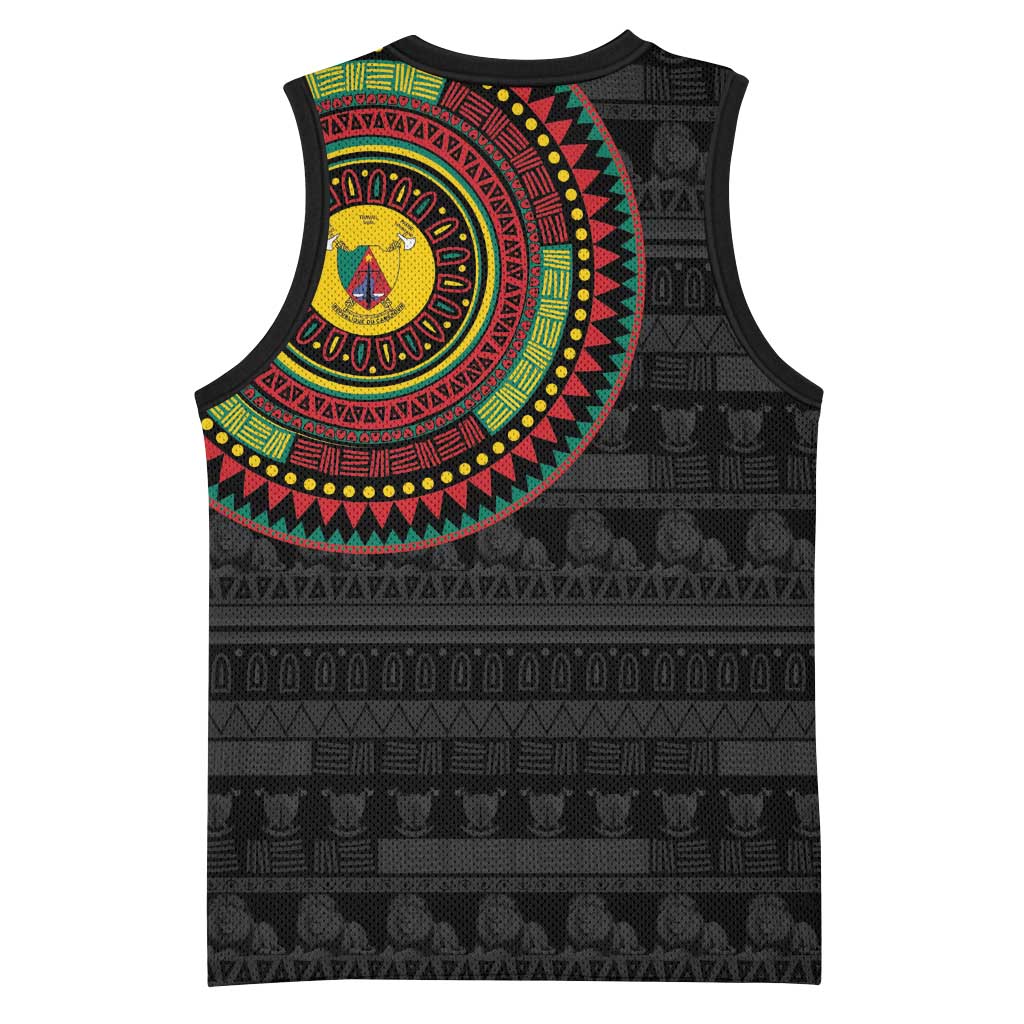 Cameroon African Tribal Pattern Basketball Jersey Chest Arm Tattoo LT15