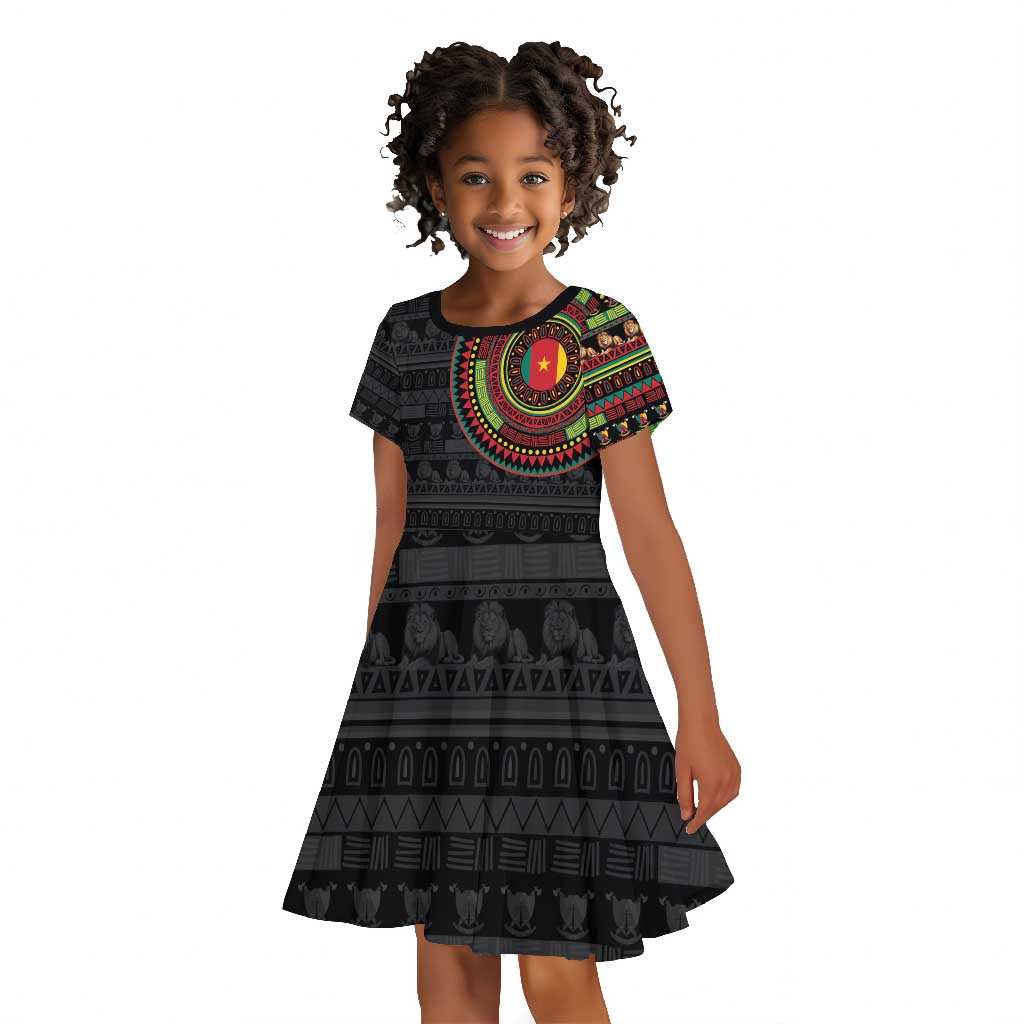 Cameroon African Tribal Pattern Kid Short Sleeve Dress Chest Arm Tattoo