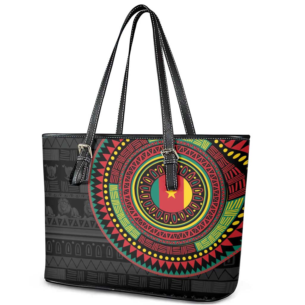 Cameroon African Tribal Pattern Leather Tote Bag Chest Arm Tattoo