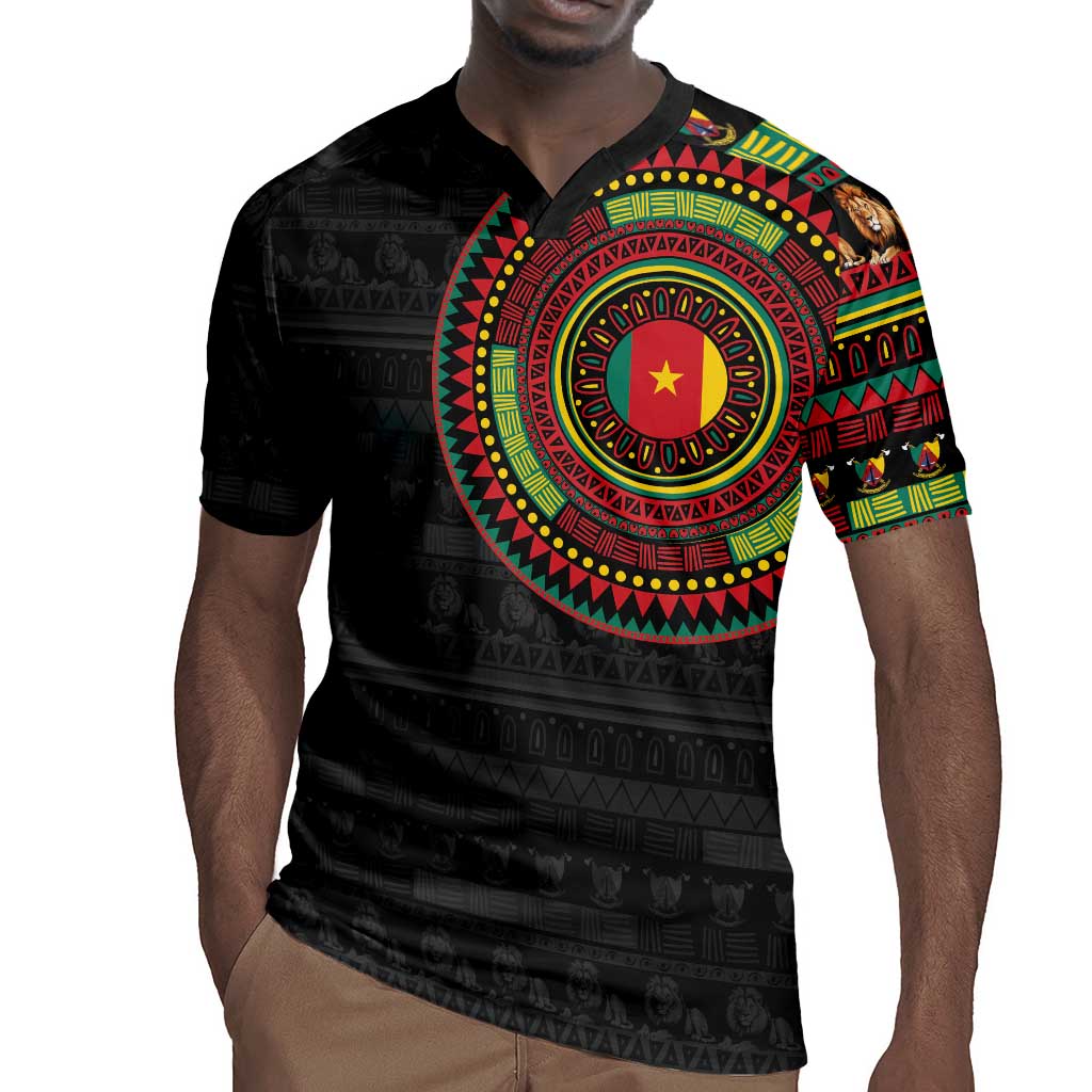 Cameroon African Tribal Pattern Rugby Jersey Chest Arm Tattoo