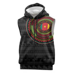 Cameroon African Tribal Pattern Sleeveless Zip Hoodie Chest Arm Tattoo - African Pride