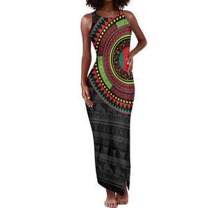 Cameroon African Tribal Pattern Tank Maxi Dress Chest Arm Tattoo