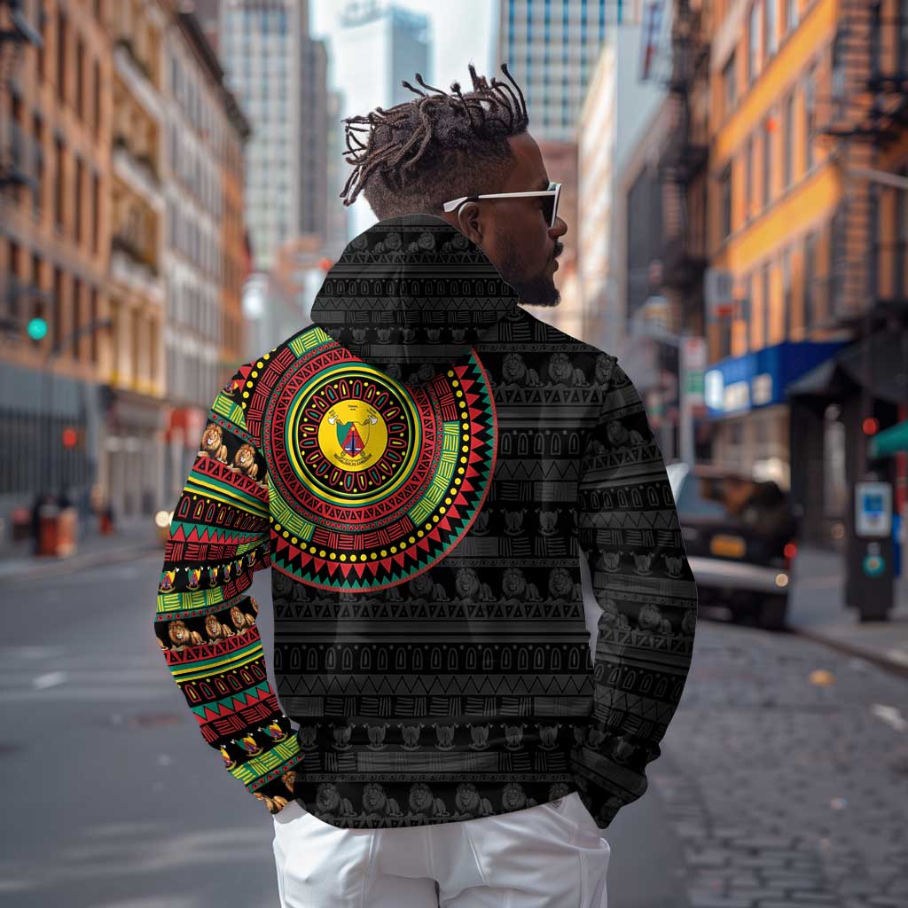 Cameroon African Tribal Pattern Zip Hoodie Chest Arm Tattoo