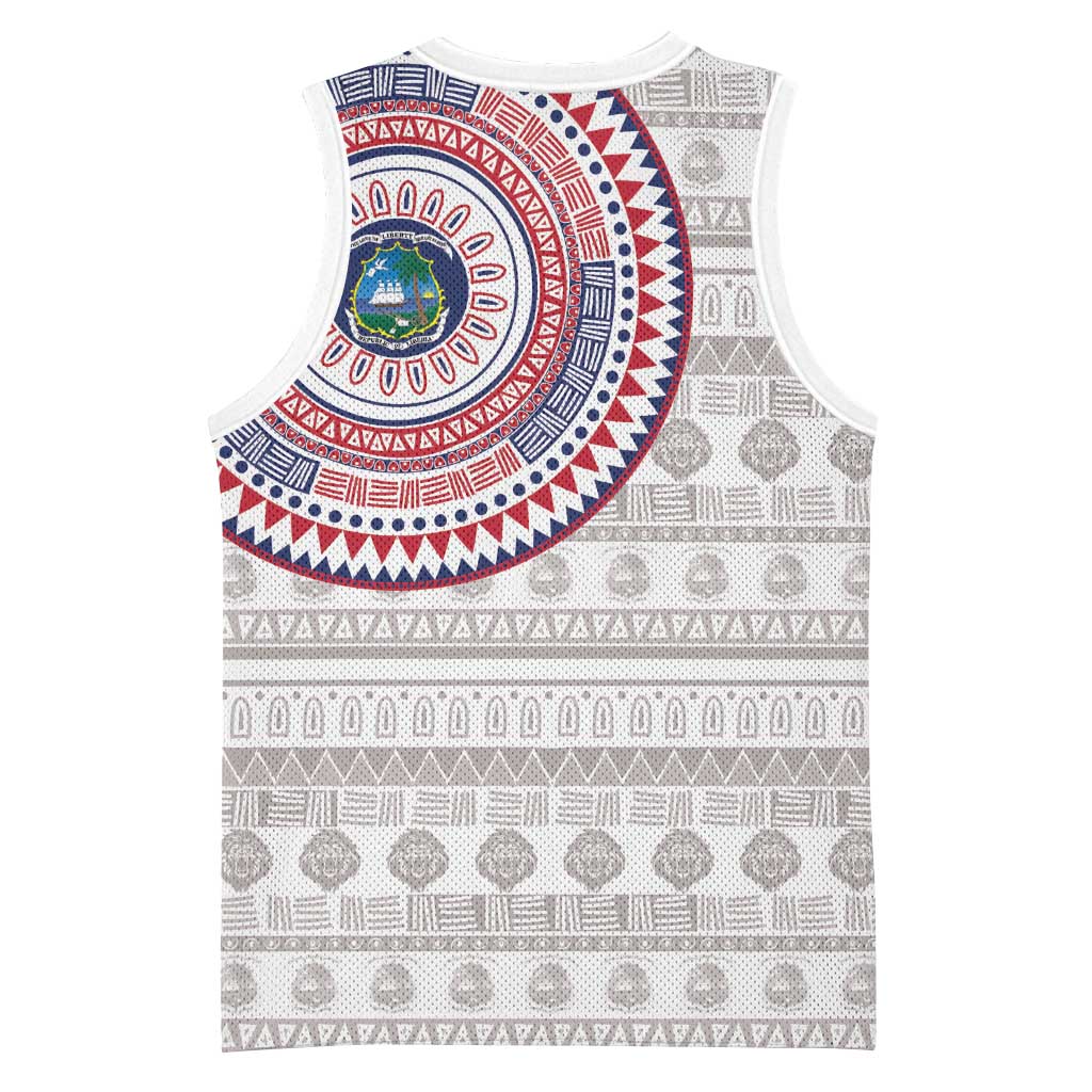 Liberia African Tribal Pattern Basketball Jersey Chest Arm Tattoo LT15