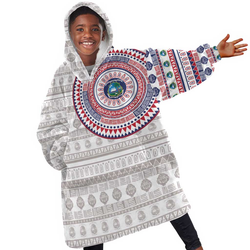 Liberia African Tribal Pattern Kid Wearable Blanket Hoodie Chest Arm Tattoo