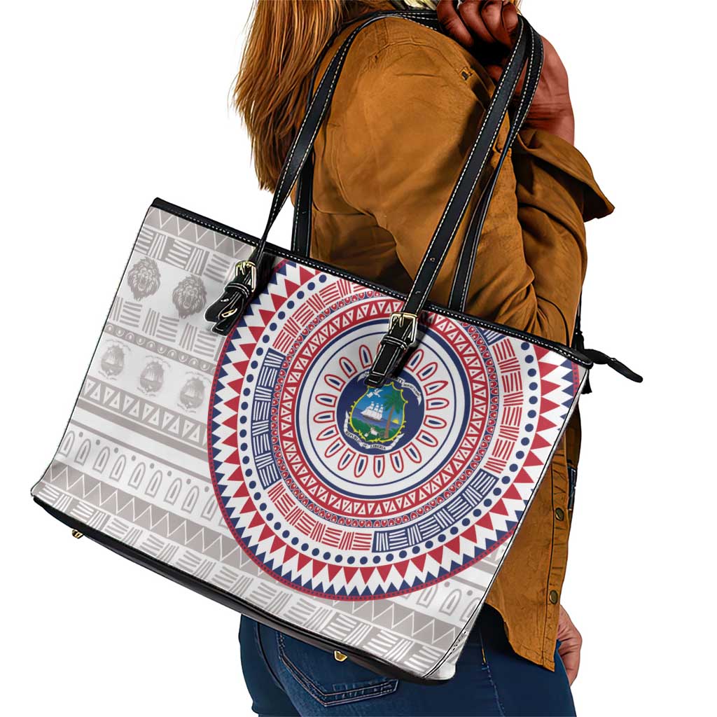 Liberia African Tribal Pattern Leather Tote Bag Chest Arm Tattoo