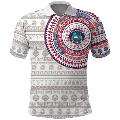 Liberia African Tribal Pattern Polo Shirt Chest Arm Tattoo