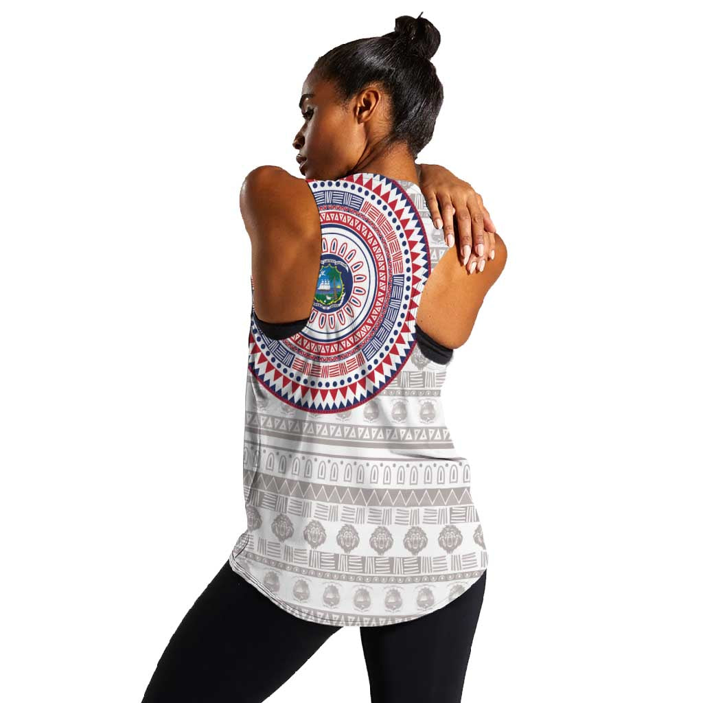 Liberia African Tribal Pattern Women Racerback Tank Chest Arm Tattoo