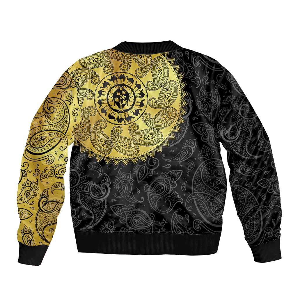 Eritrea African Tribal Mix Paisley Pattern Bomber Jacket Chest Arm Tattoo