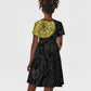 Eritrea African Tribal Mix Paisley Pattern Kid Short Sleeve Dress Chest Arm Tattoo