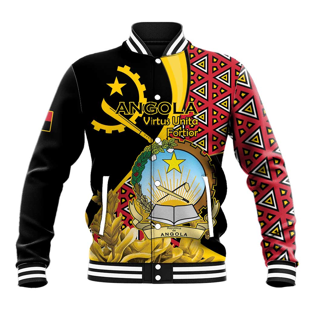 Personalized República de Angola Baseball Jacket Coat Of Arms With Map