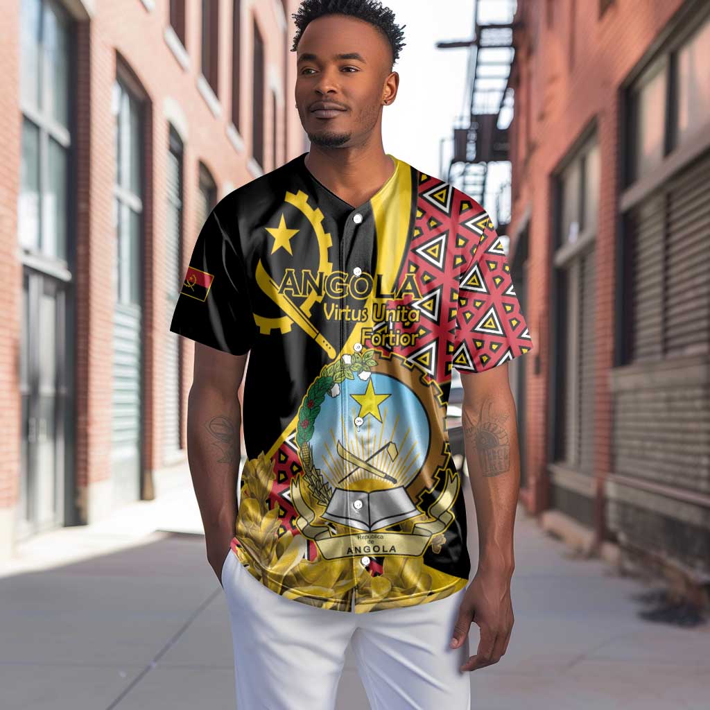 Personalized República de Angola Baseball Jersey Coat Of Arms With Map