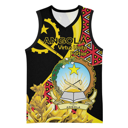 Personalized República de Angola Basketball Jersey Coat Of Arms With Map LT15