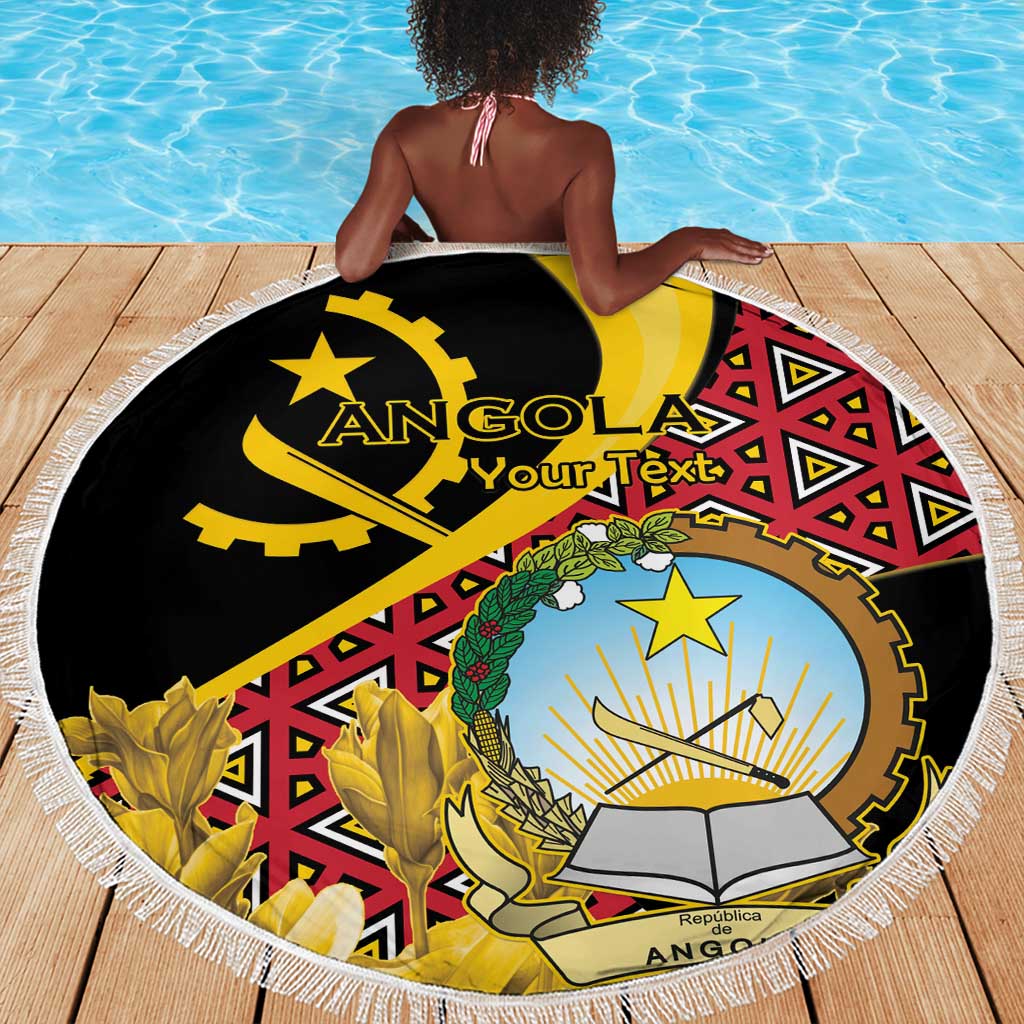 Personalized República de Angola Beach Blanket Coat Of Arms With Map