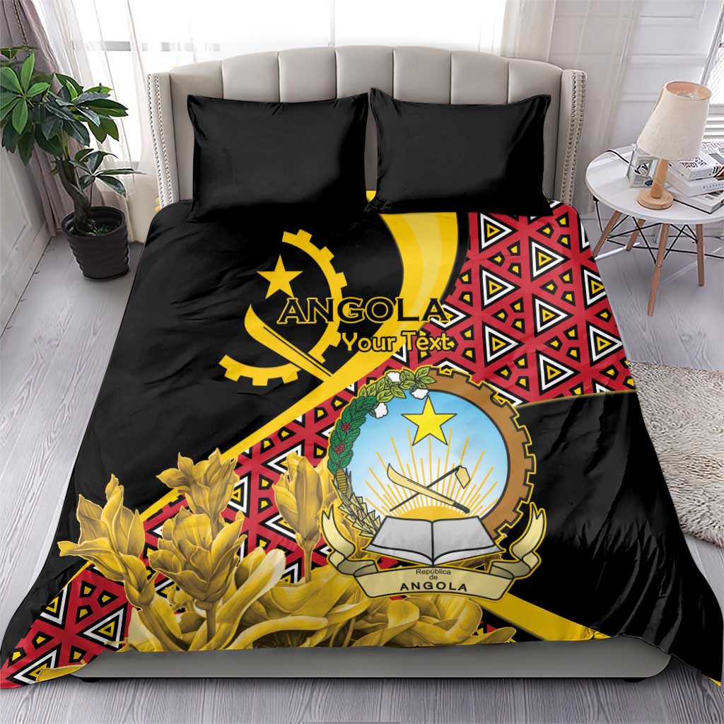 Personalized República de Angola Bedding Set Coat Of Arms With Map