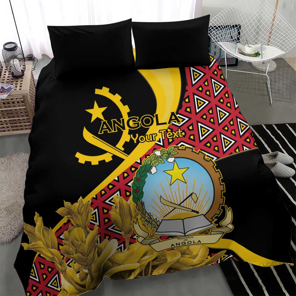 Personalized República de Angola Bedding Set Coat Of Arms With Map