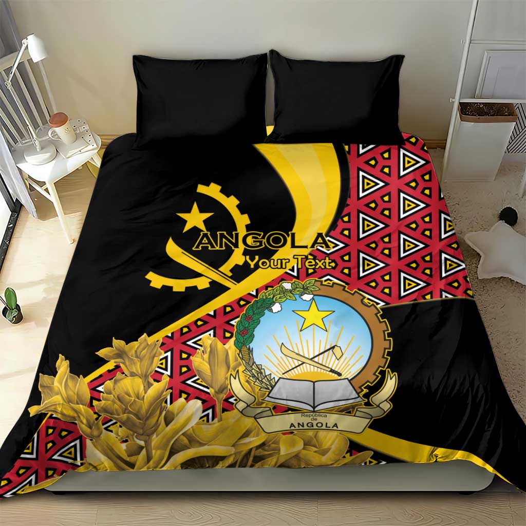 Personalized República de Angola Bedding Set Coat Of Arms With Map
