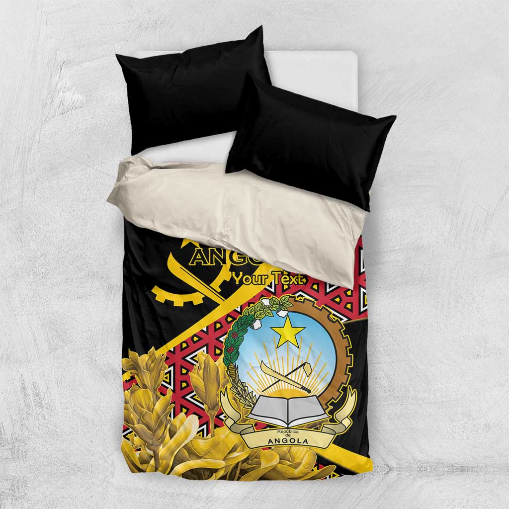Personalized República de Angola Bedding Set Coat Of Arms With Map