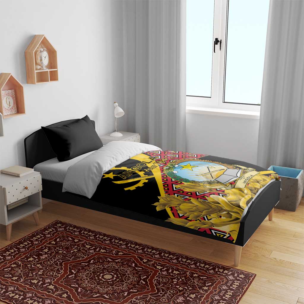 Personalized República de Angola Bedding Set Coat Of Arms With Map
