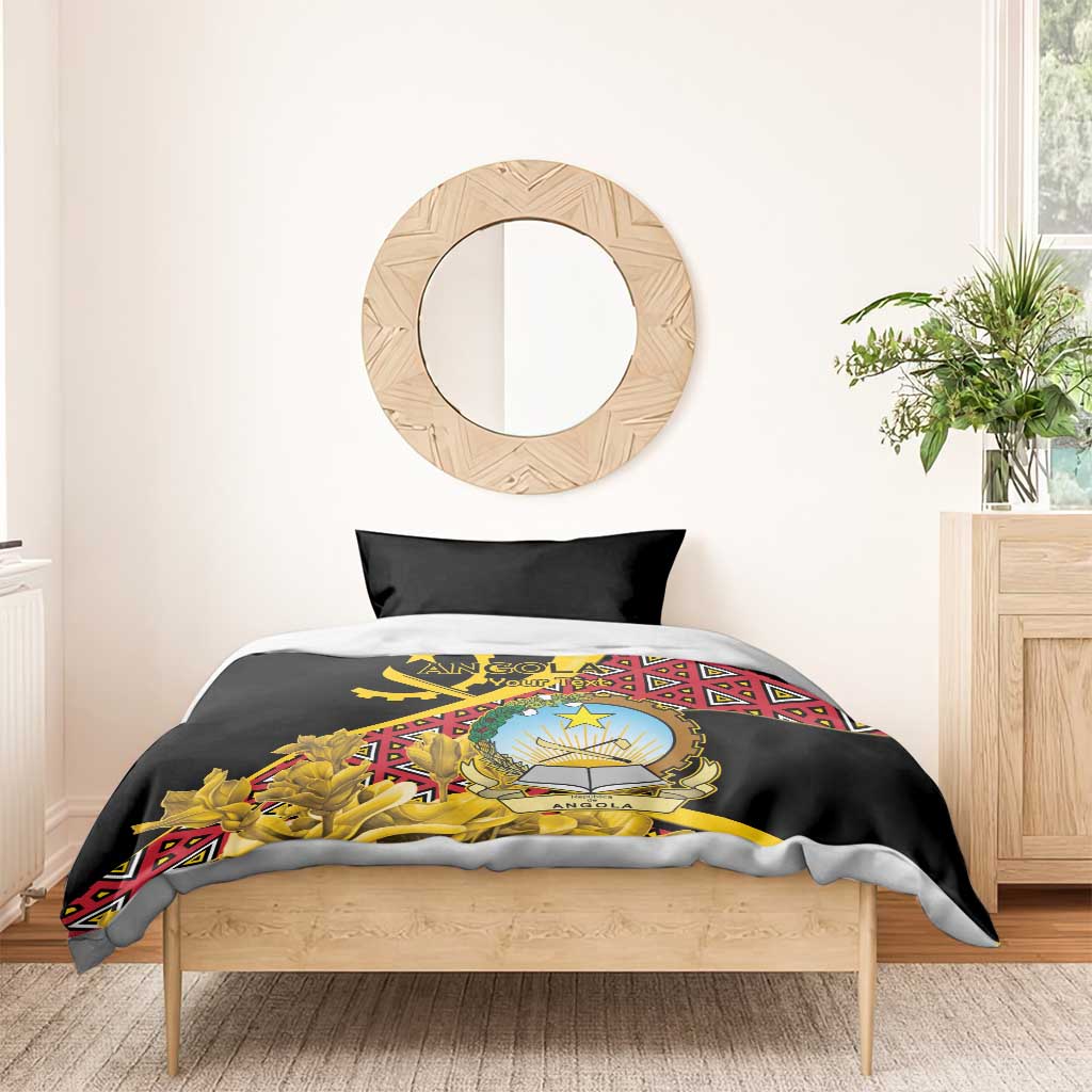 Personalized República de Angola Bedding Set Coat Of Arms With Map