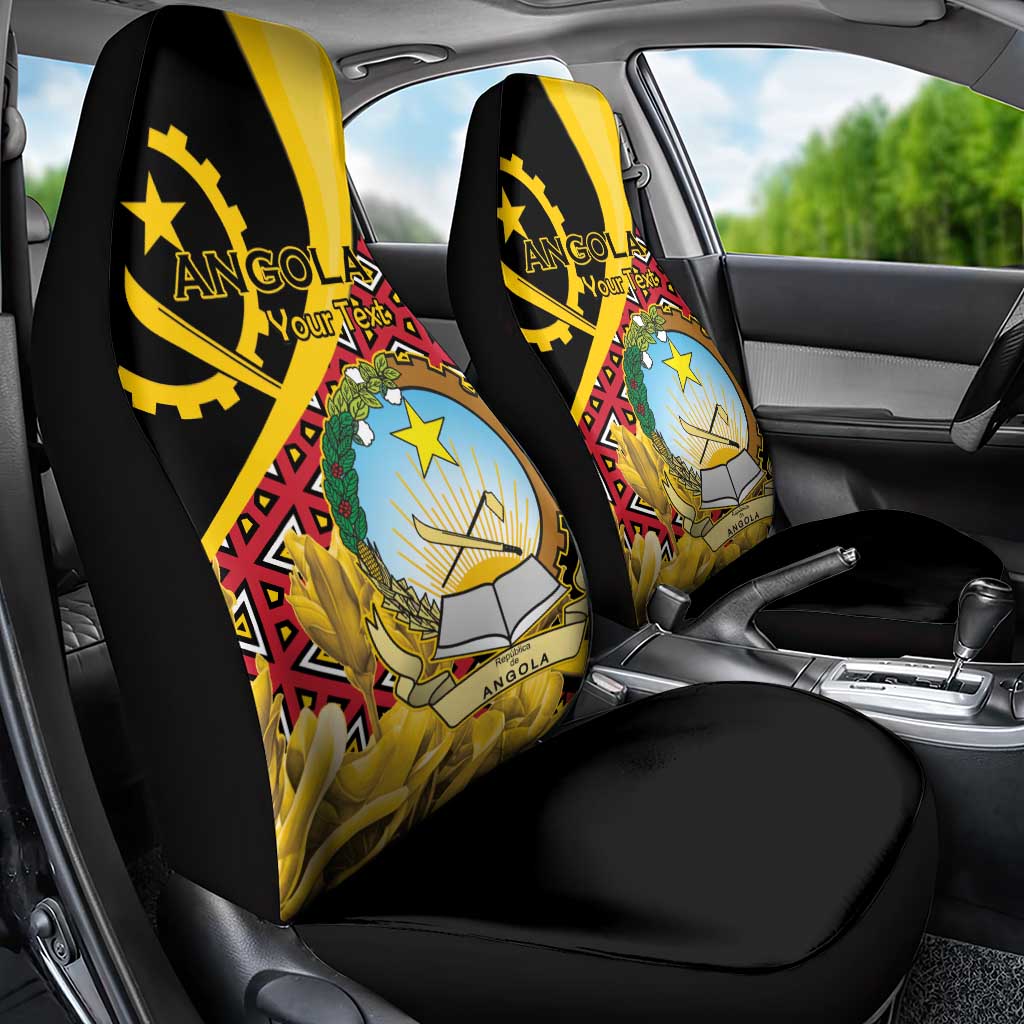 Personalized República de Angola Car Seat Cover Coat Of Arms With Map