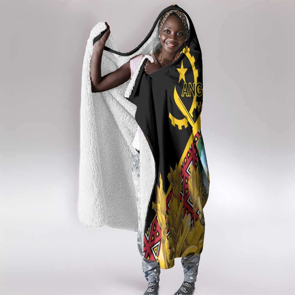 Personalized República de Angola Hooded Blanket Coat Of Arms With Map