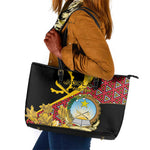 Personalized República de Angola Leather Tote Bag Coat Of Arms With Map