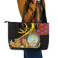 Personalized República de Angola Leather Tote Bag Coat Of Arms With Map