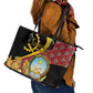 Personalized República de Angola Leather Tote Bag Coat Of Arms With Map