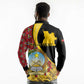 Personalized República de Angola Long Sleeve Polo Shirt Coat Of Arms With Map