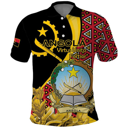 Personalized República de Angola Polo Shirt Coat Of Arms With Map