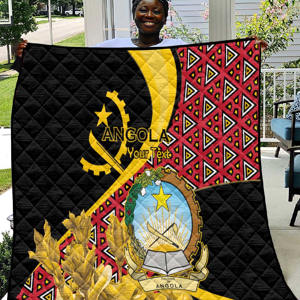 Personalized República de Angola Quilt Coat Of Arms With Map