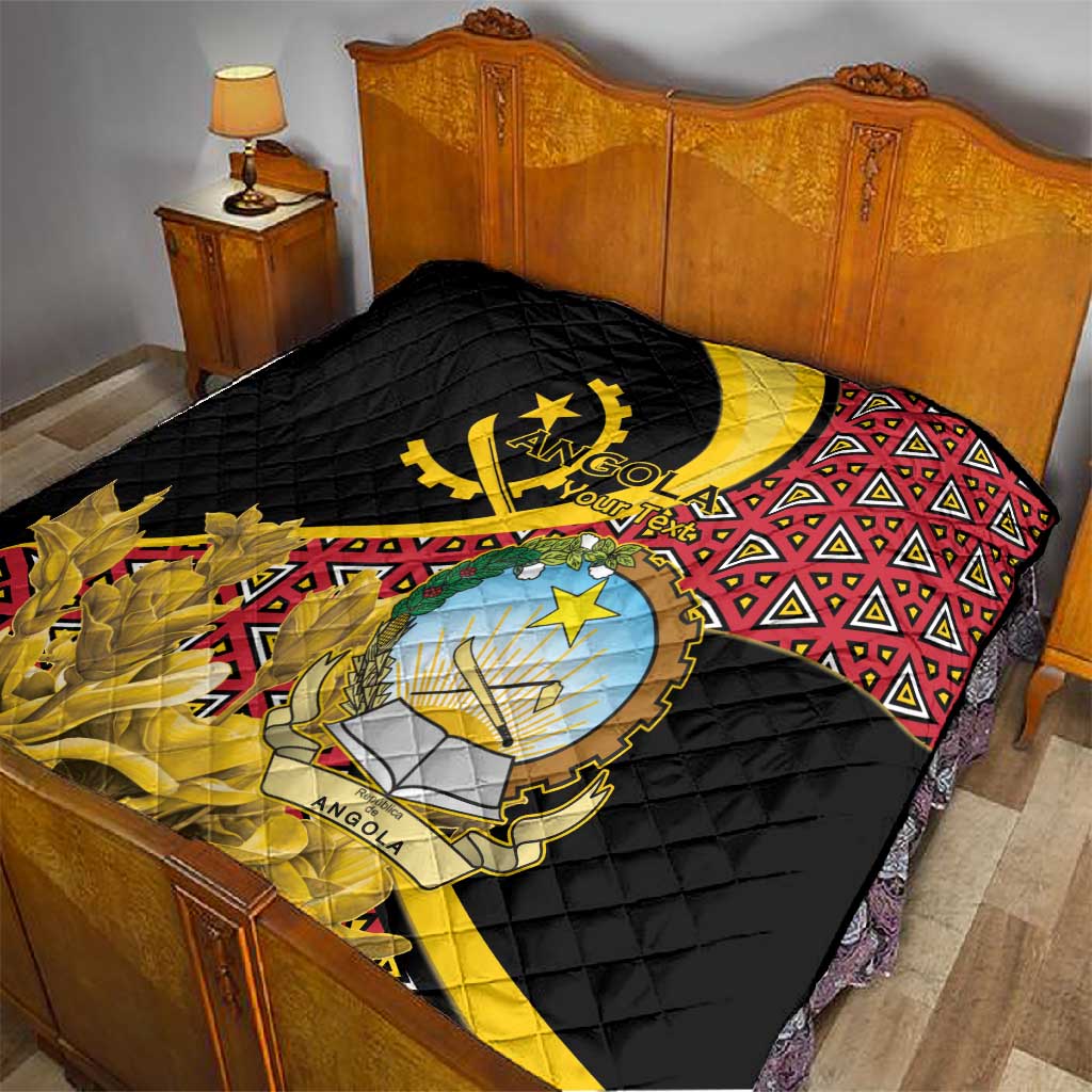 Personalized República de Angola Quilt Coat Of Arms With Map