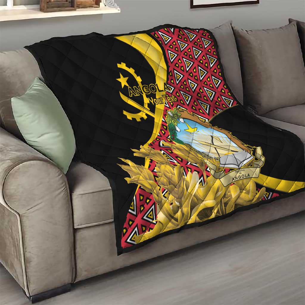 Personalized República de Angola Quilt Coat Of Arms With Map