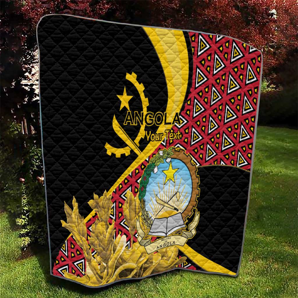 Personalized República de Angola Quilt Coat Of Arms With Map