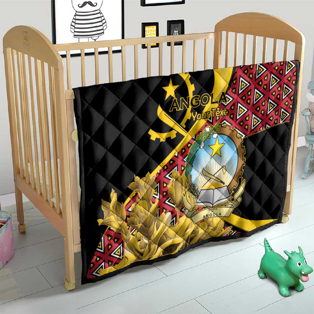 Personalized República de Angola Quilt Coat Of Arms With Map