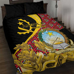 Personalized República de Angola Quilt Bed Set Coat Of Arms With Map
