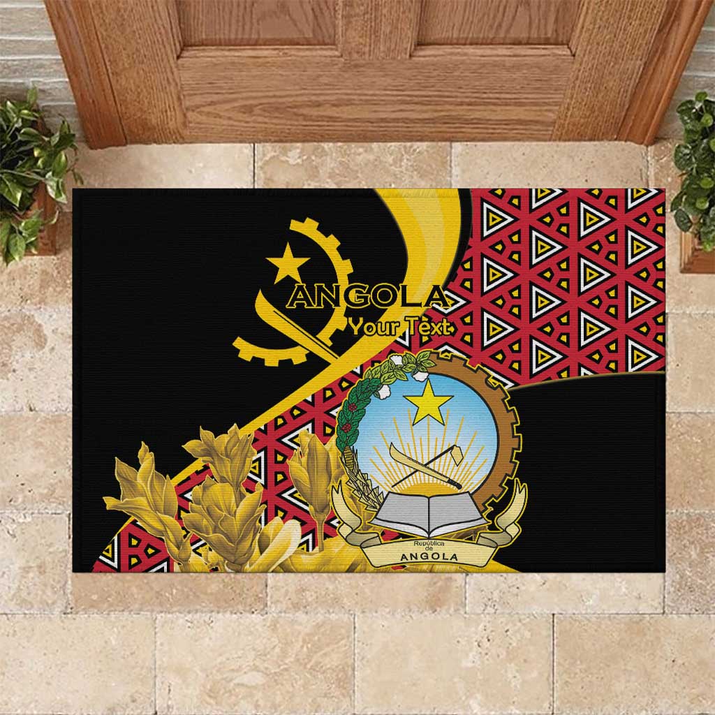 Personalized República de Angola Rubber Doormat Coat Of Arms With Map