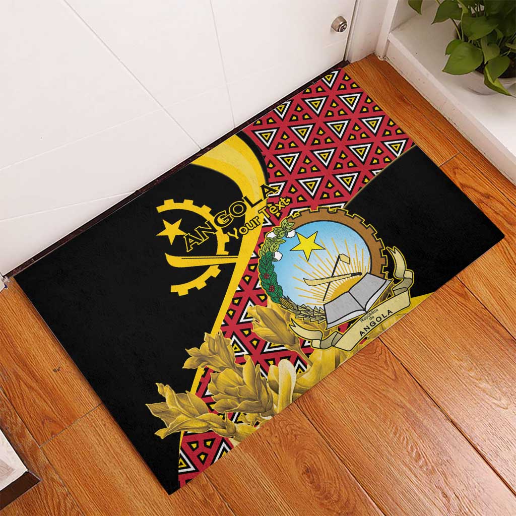 Personalized República de Angola Rubber Doormat Coat Of Arms With Map