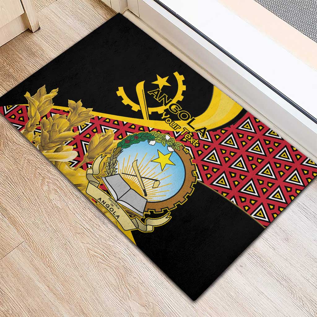 Personalized República de Angola Rubber Doormat Coat Of Arms With Map