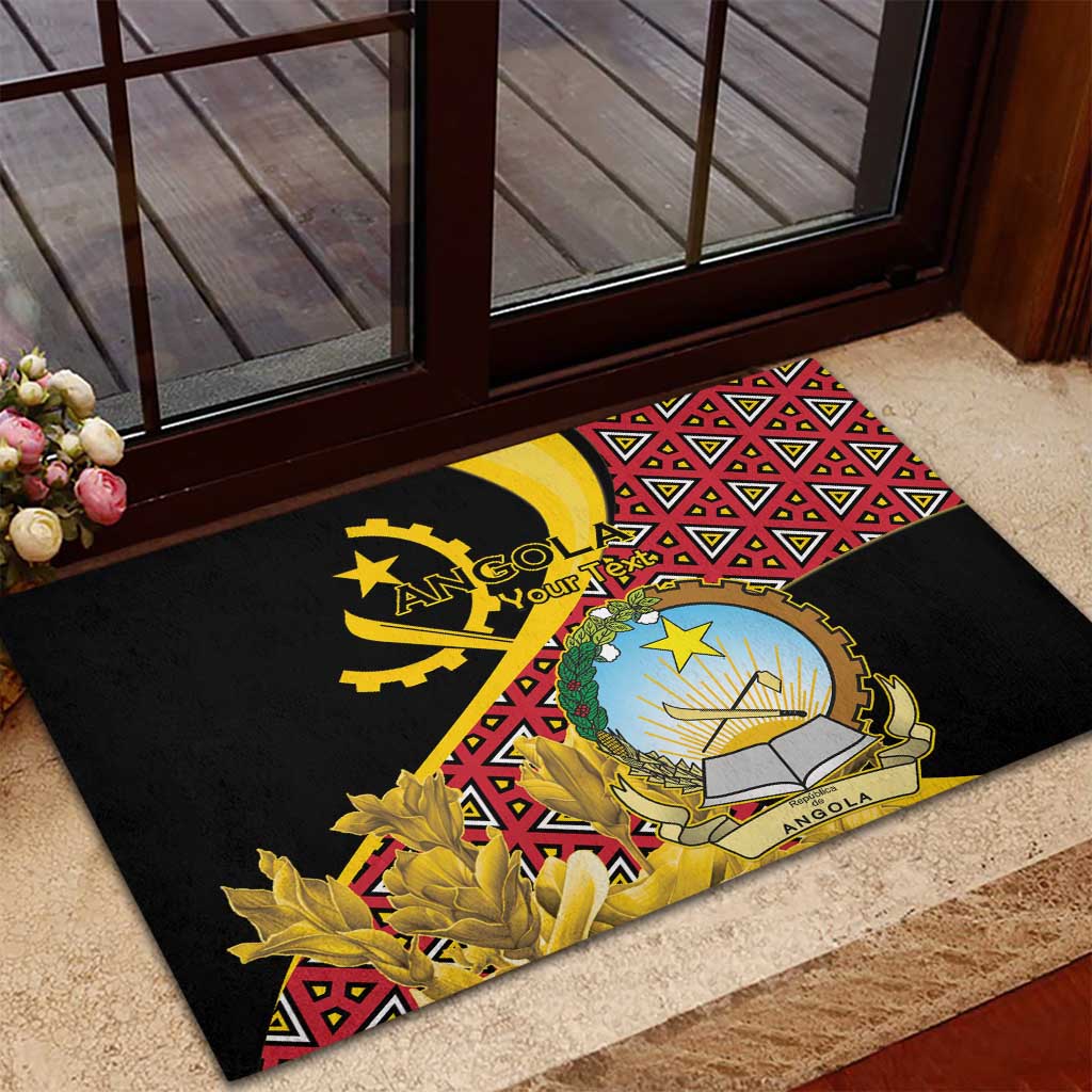 Personalized República de Angola Rubber Doormat Coat Of Arms With Map