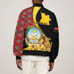 Personalized República de Angola Sleeve Zip Bomber Jacket Coat Of Arms With Map