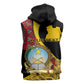 Personalized República de Angola Sleeveless Zip Hoodie Coat Of Arms With Map - African Pride