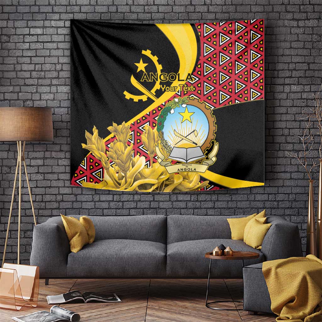Personalized República de Angola Tapestry Coat Of Arms With Map