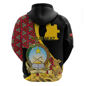 Personalized República de Angola Zip Hoodie Coat Of Arms With Map
