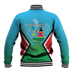 Personalised South Sudan Baseball Jacket Coat Of Arms - Happy Independence Day