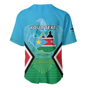 Personalised South Sudan Baseball Jersey Coat Of Arms - Happy Independence Day